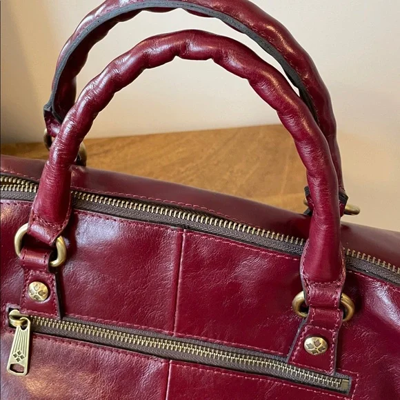 Patricia Nash Calasetta Leather Top Handle Crossbody Satchel Oxblood